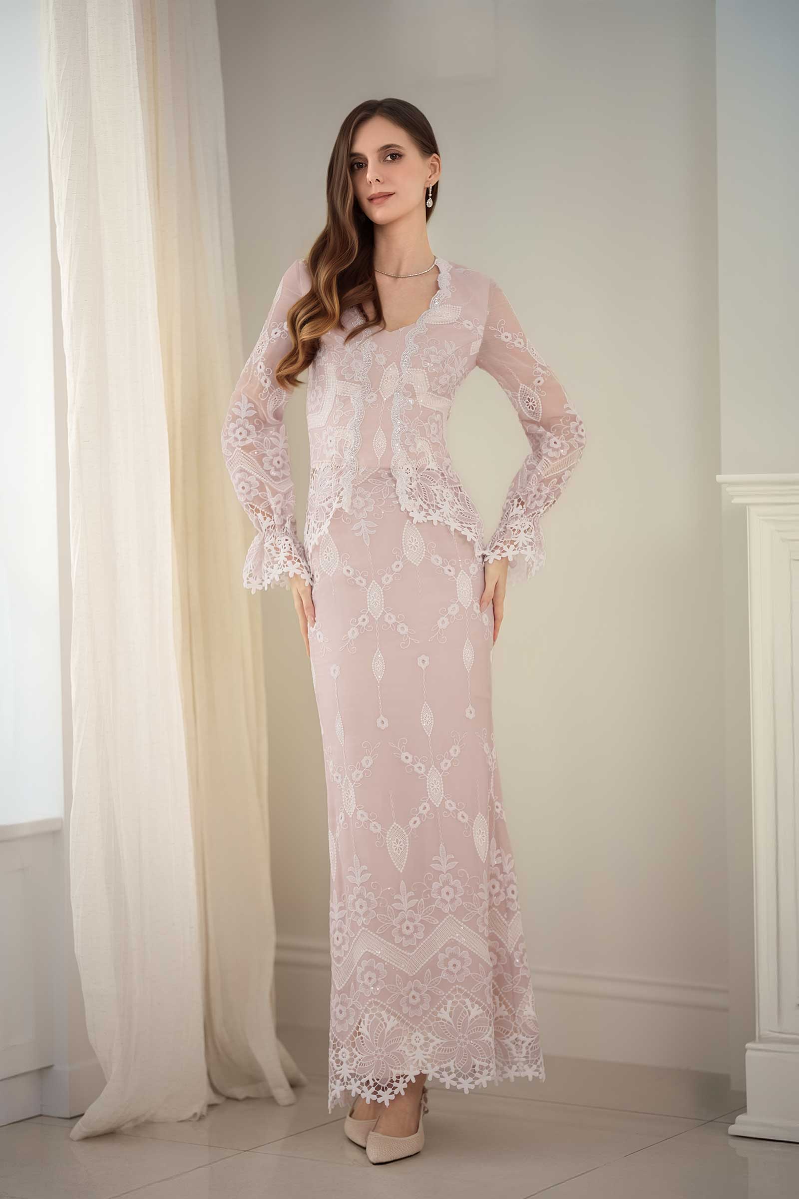 Rosalie Kebaya Set (Rose)