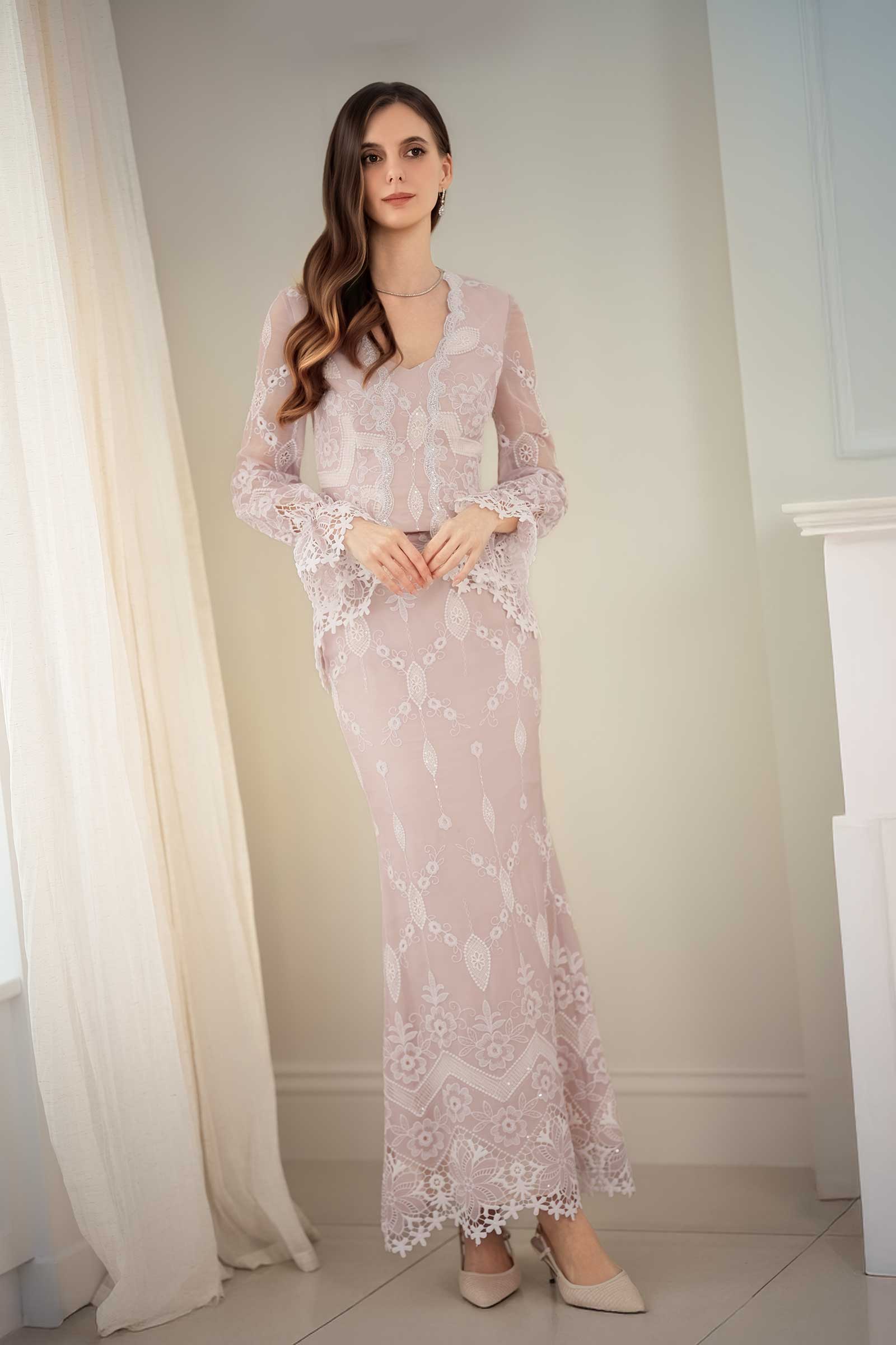 Rosalie Kebaya Set (Rose)