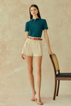 Detta Belted Romper (Teal)