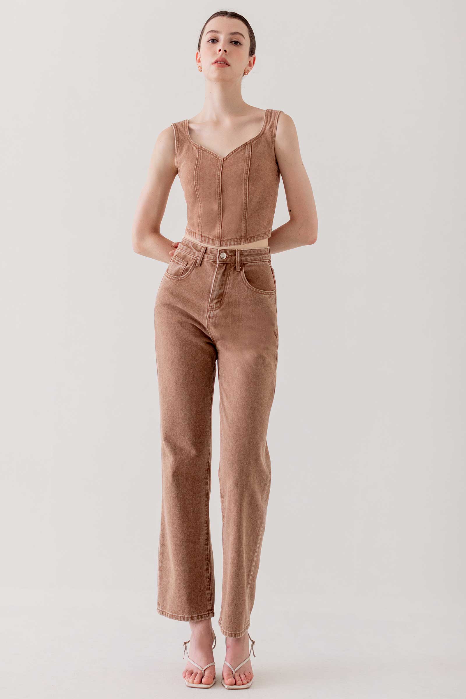 Davoil Denim Top (Brown Washed)