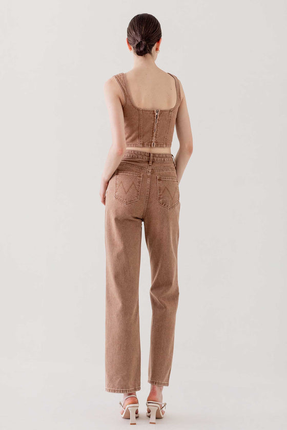 Desiriz Denim Pants (Brown Washed)