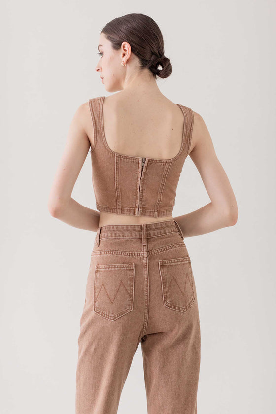 Davoil Denim Top (Brown Washed)