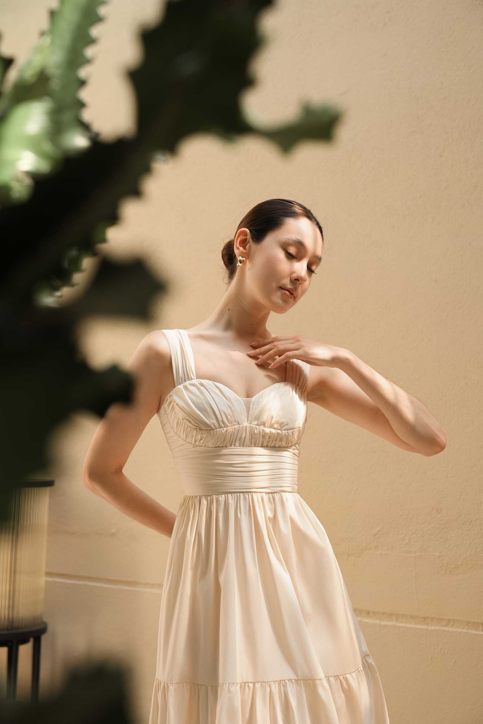 Damiecaq Padded Sundress (Cream)