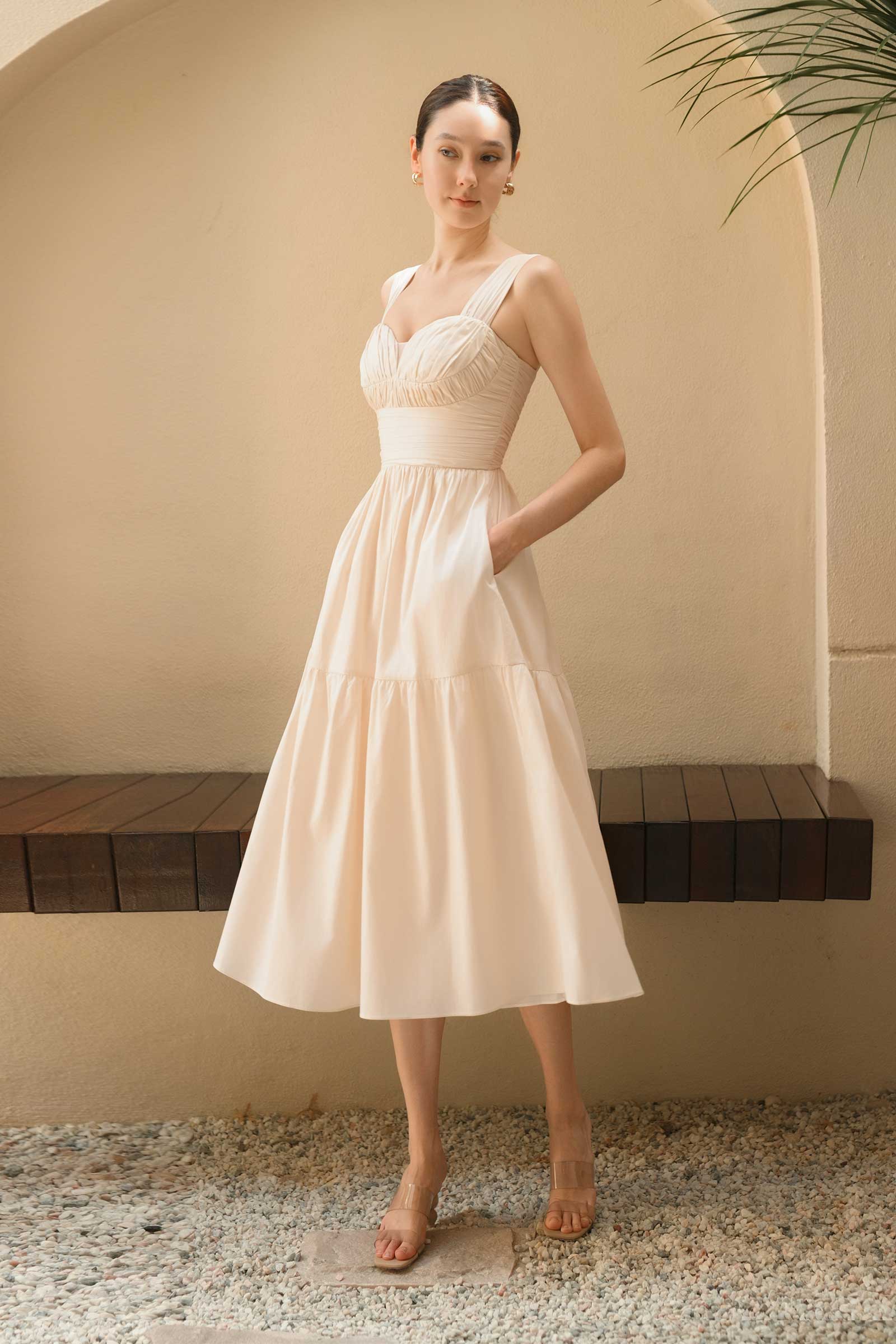 Damiecaq Padded Sundress (Cream)