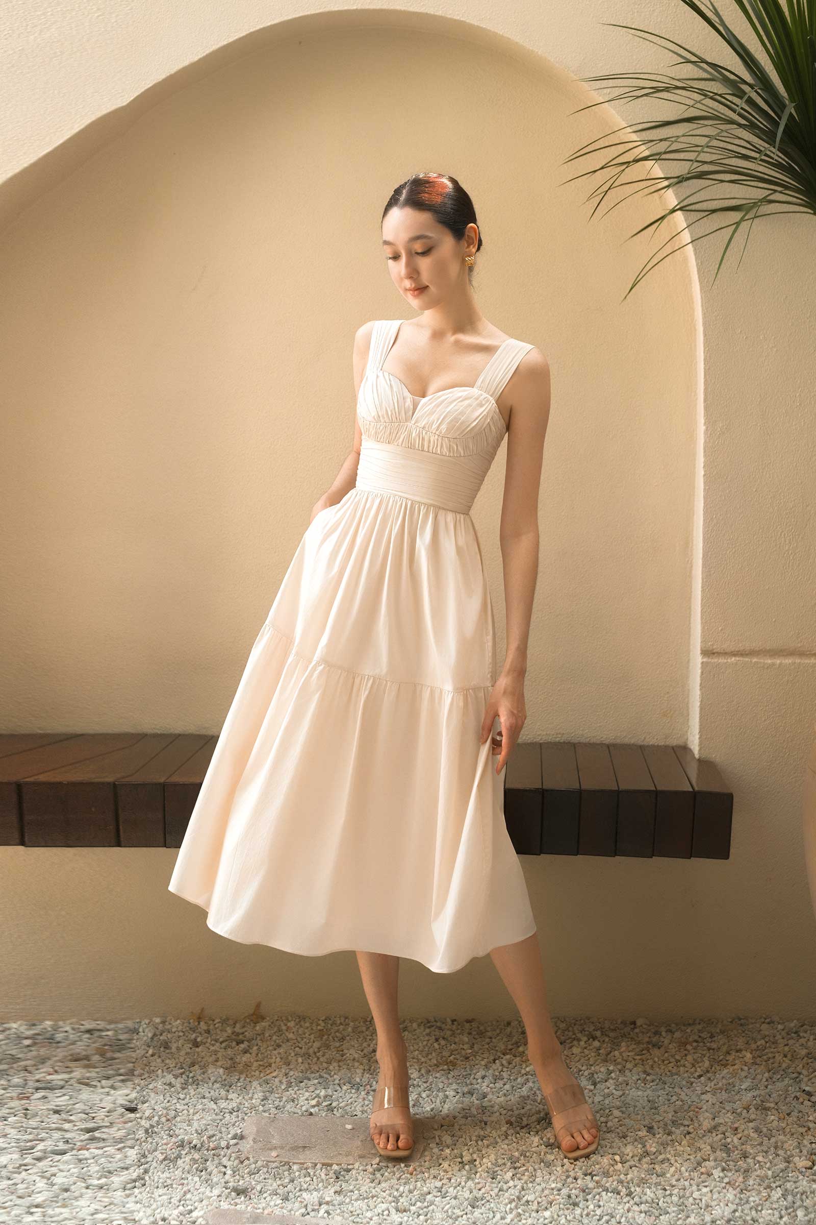 Damiecaq Padded Sundress (Cream)