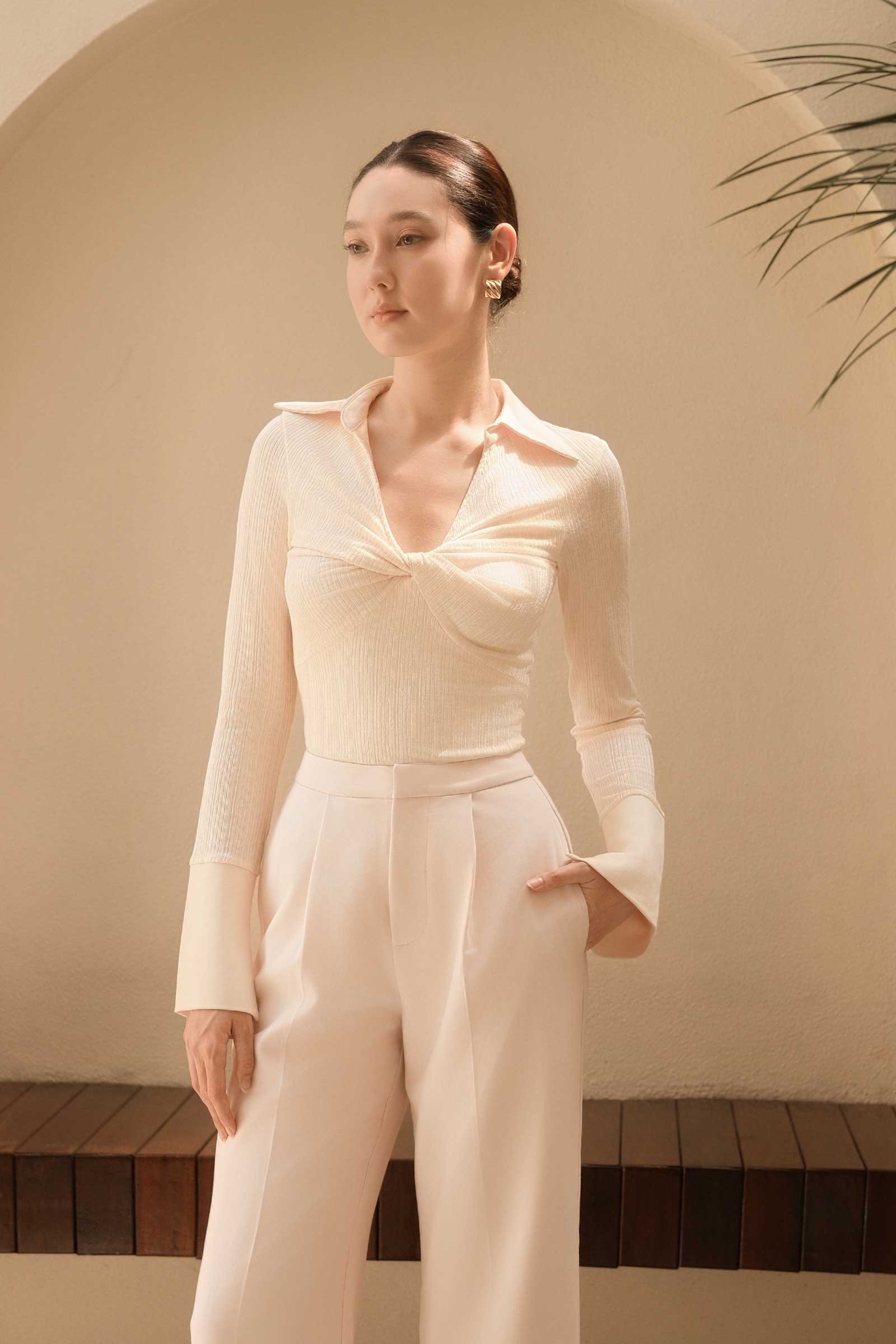 Poise Wide-Leg Trousers (Ivory)