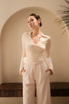 Elan Ribbed Top (Cream)