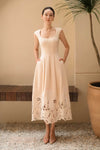Delarose Padded Dress (Ivory)