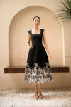 Delarose Padded Dress (Black)