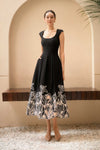 Delarose Padded Dress (Black)