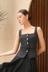 Duvere Tweed Top (Black)