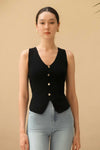 Dolix Knit Vest Top (Black)