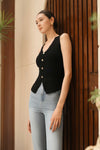 Dolix Knit Vest Top (Black)