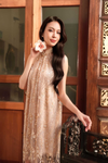 Soleine Bloom Qipao (Champagne Gold)