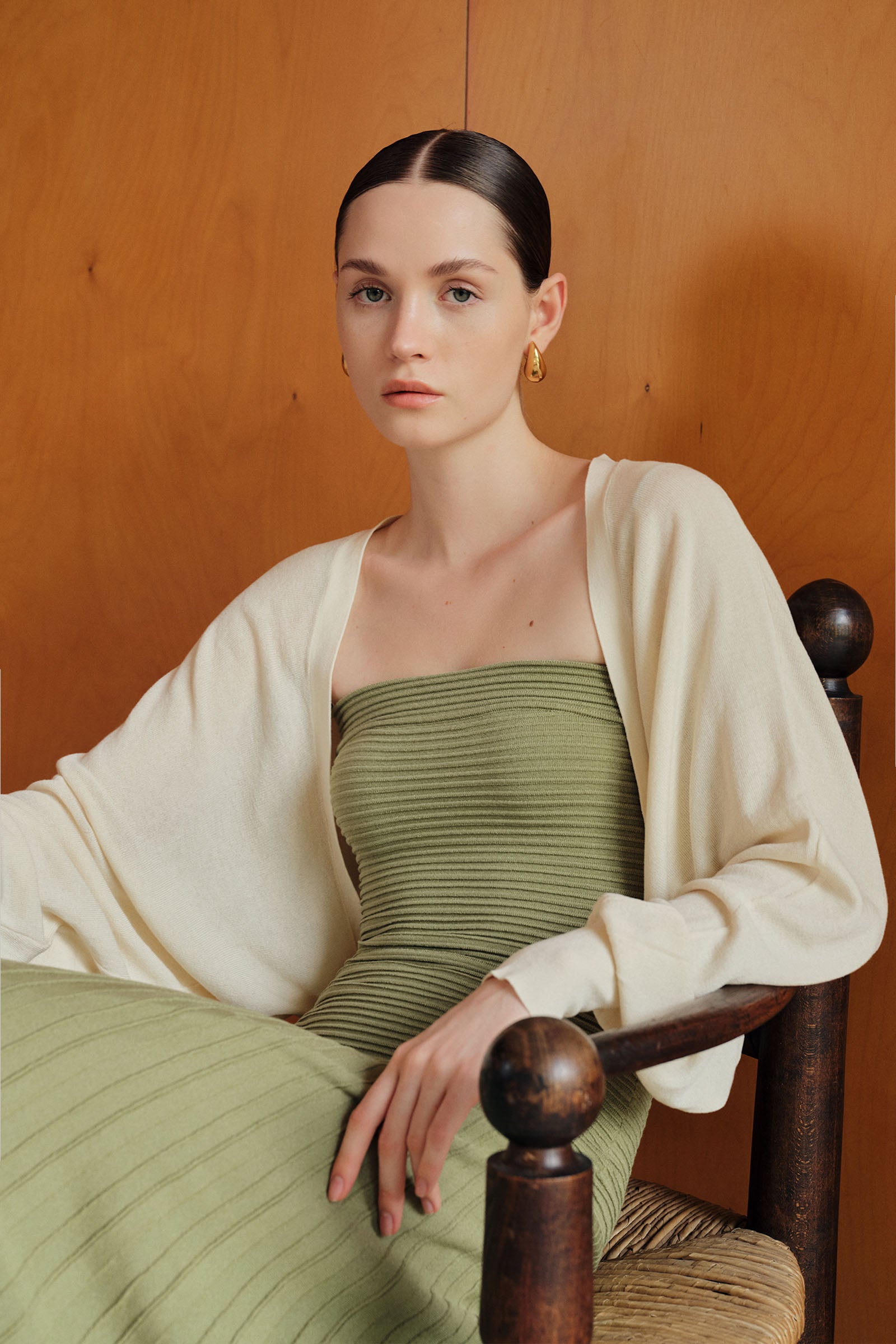 Beth Cropped Knit Overlay (Curd)