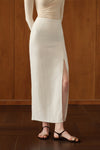 Mara Linen Midi Skirt (White Linen)