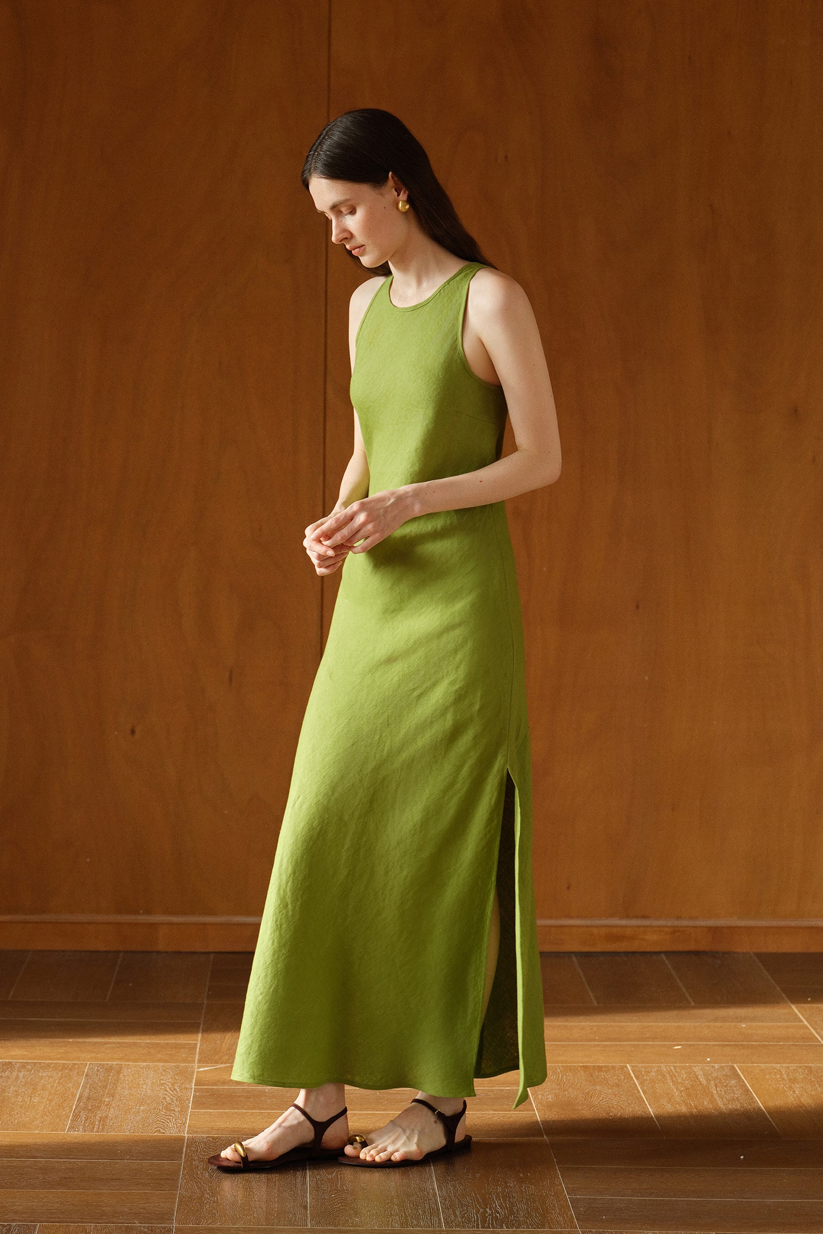 Yarra Linen Dress (Bergamot)