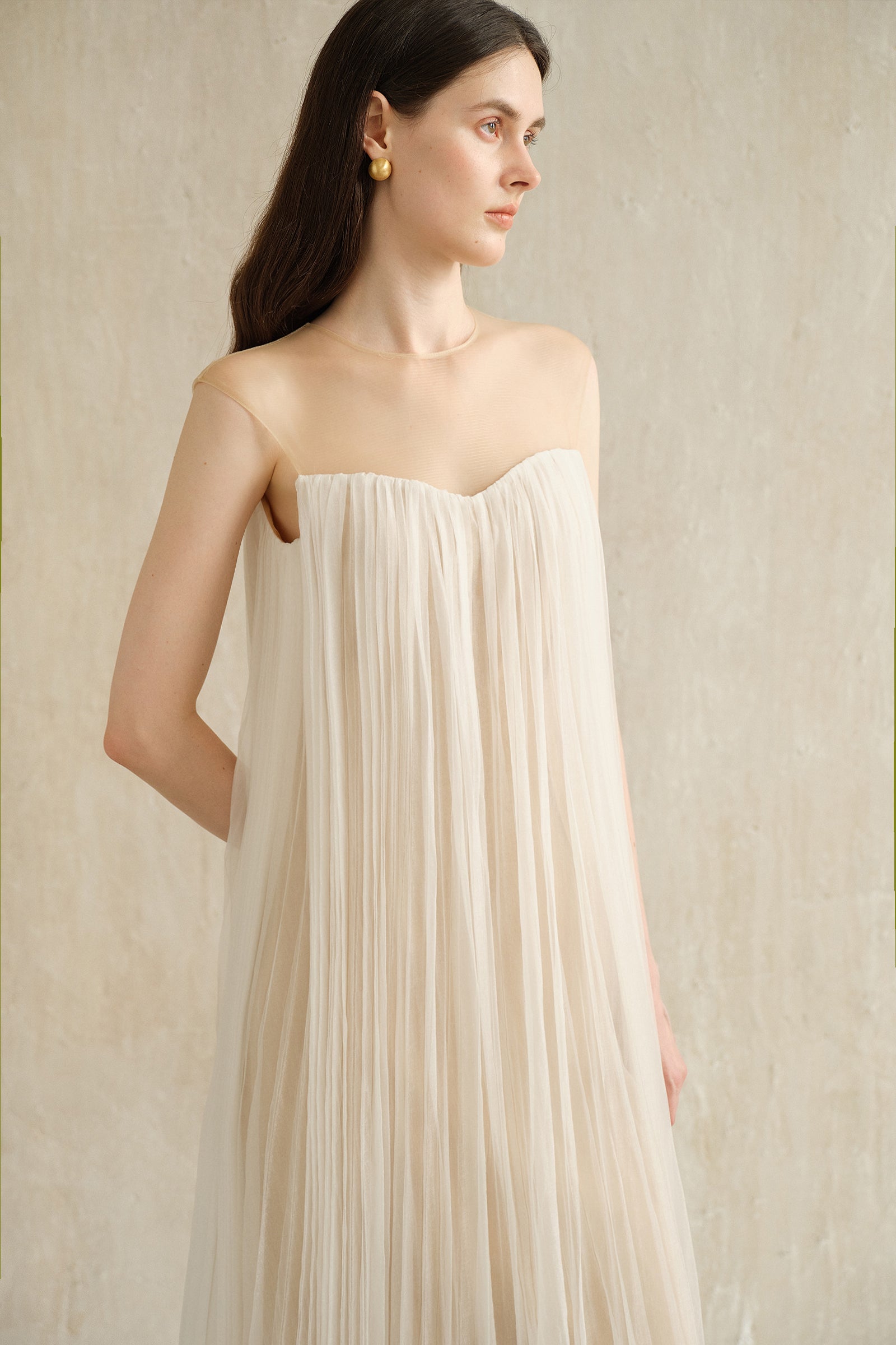 Rumi Long Dress (White Veil)