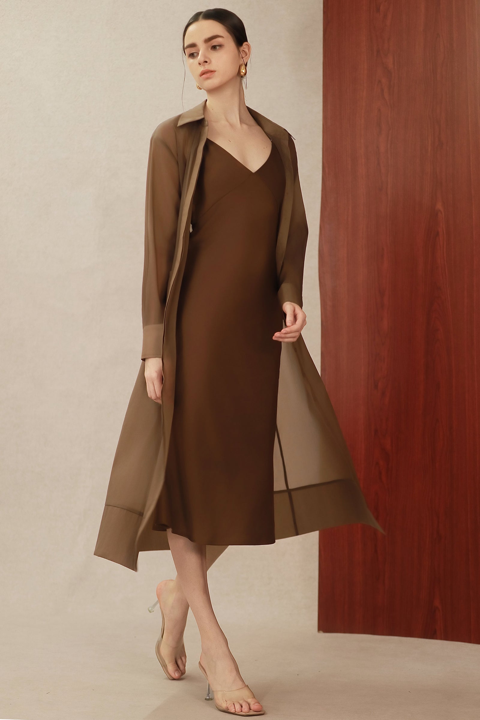 Seren Silk Shirtdress (Mocha)