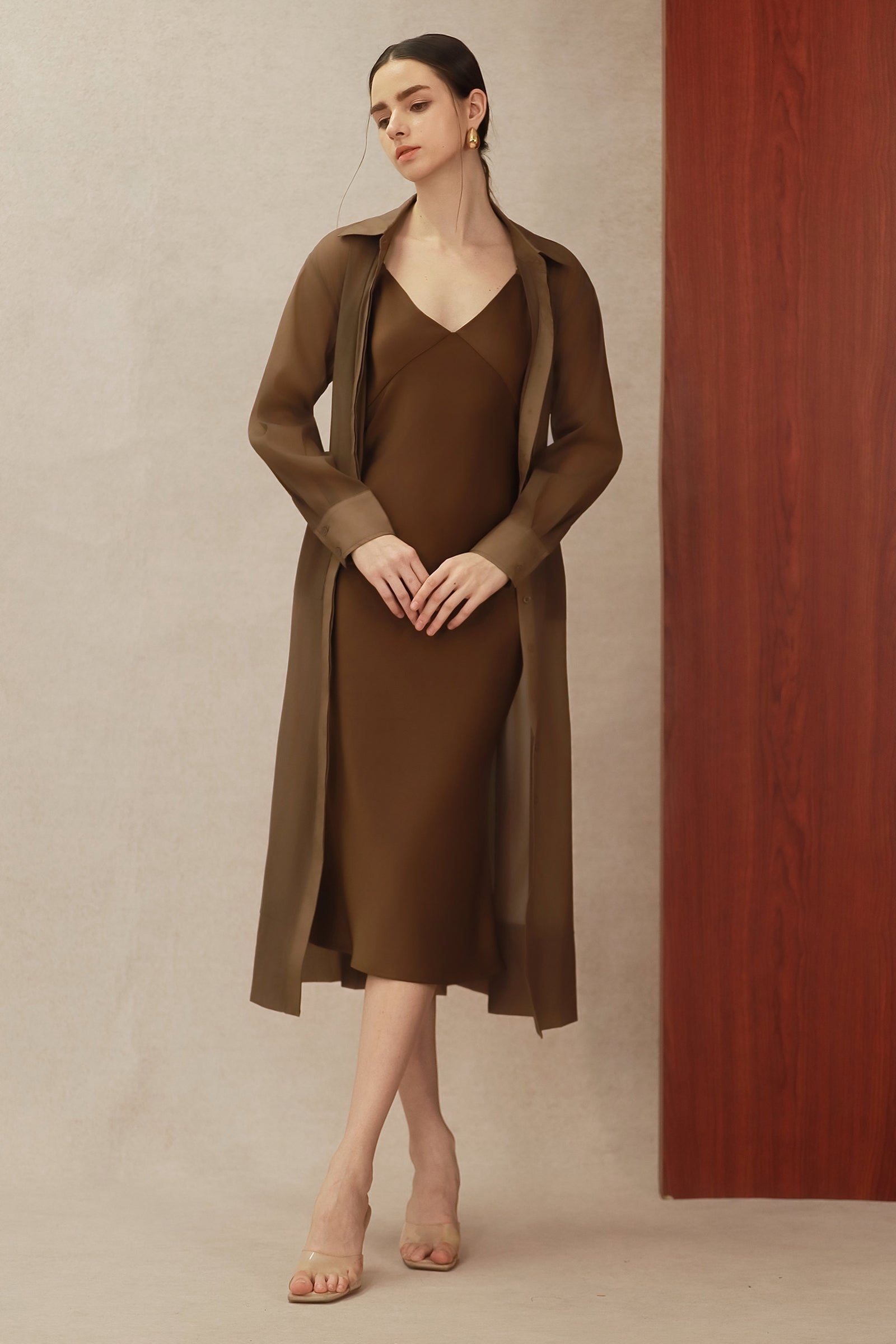 Seren Silk Shirtdress (Mocha)