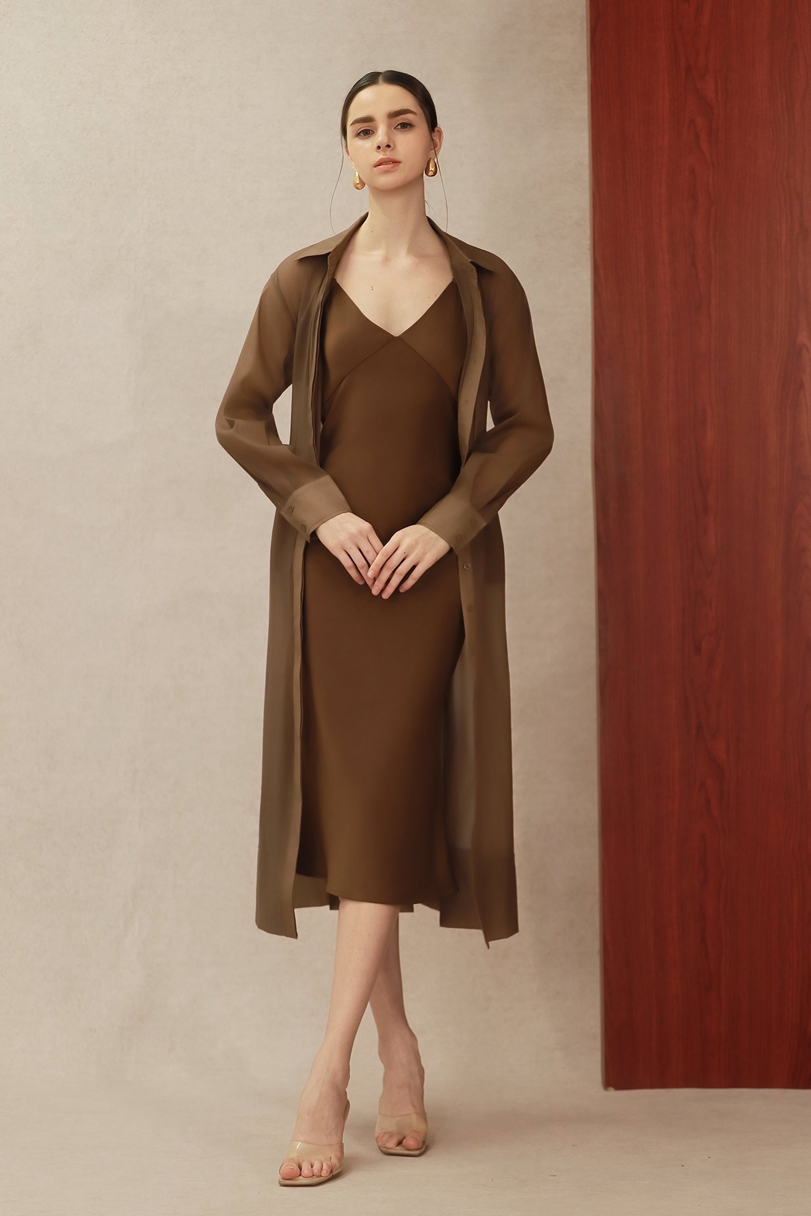 Seren Silk Shirtdress (Mocha)