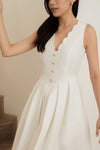 Douxe Scallop Hem Dress (White)