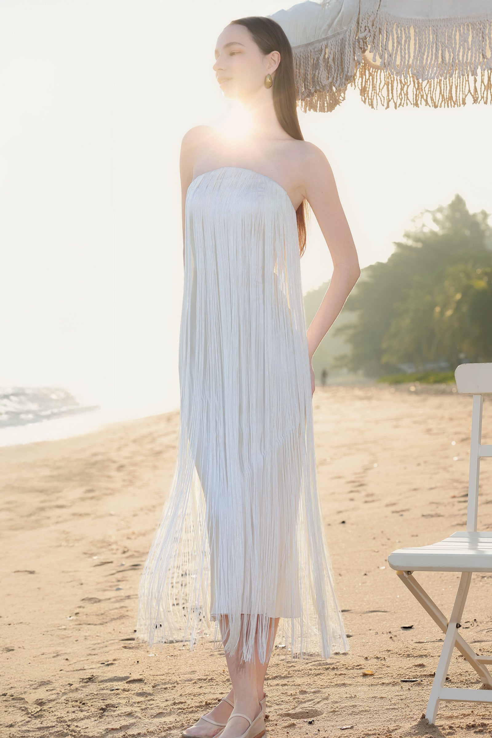 Valeria Tassel Dress (Champagne)