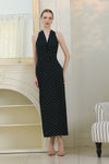 Veya Linen Polka Dress (Black)