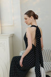 Veya Linen Polka Dress (Black)