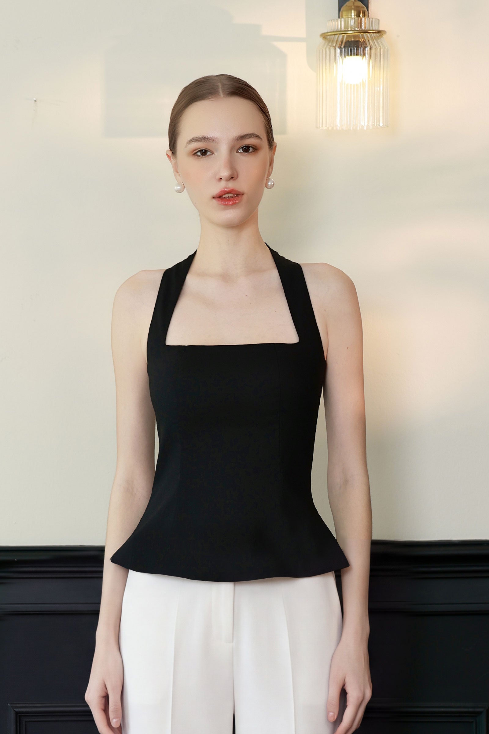 Ava Linen Top (Black)