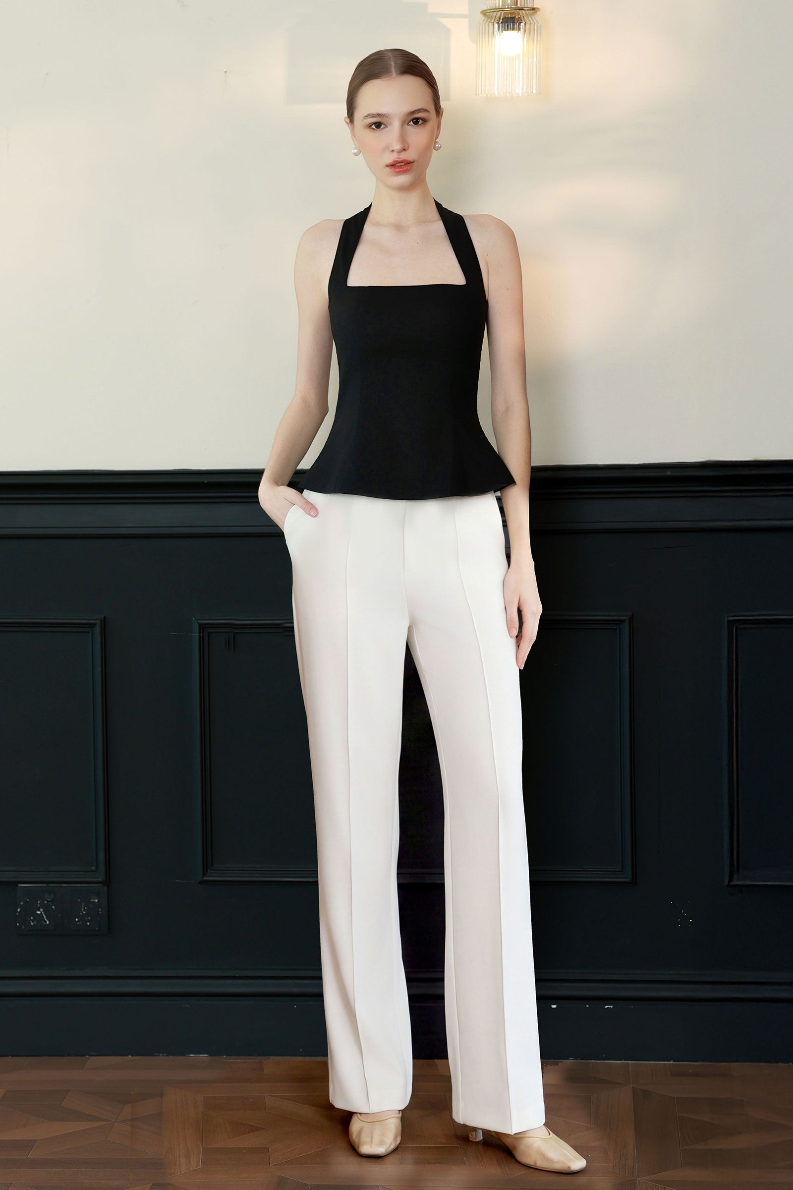 Ava Linen Top (Black)