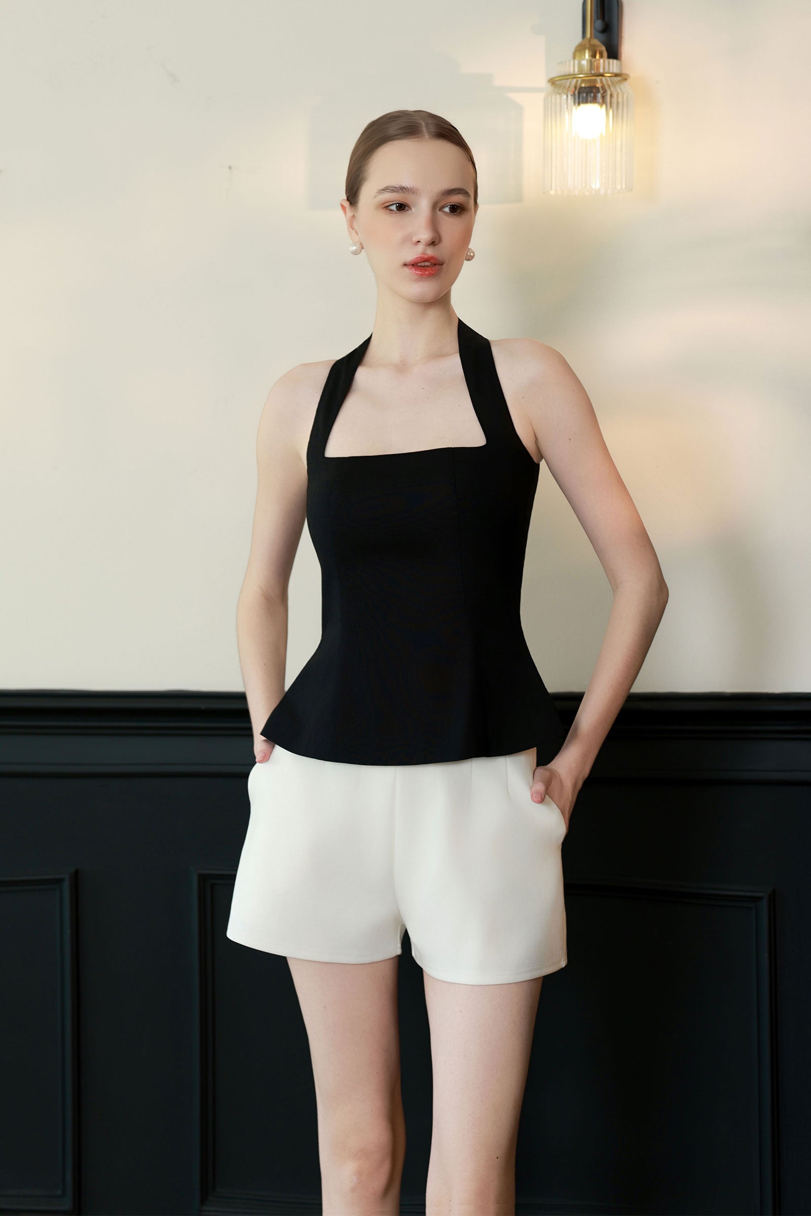 Ava Linen Top (Black)