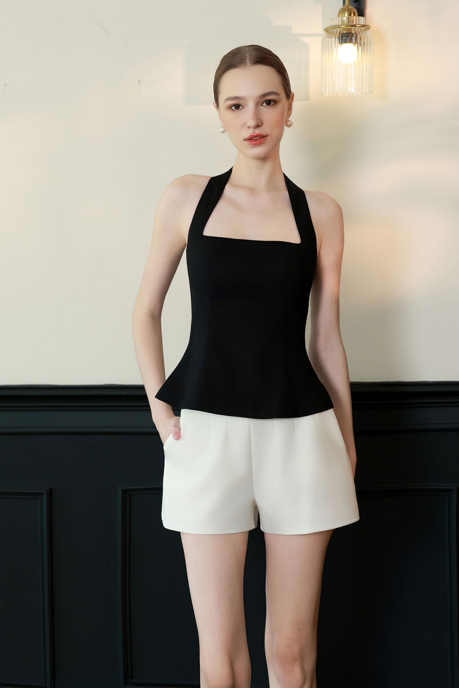 Ava Linen Top (Black)