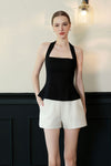 Ava Linen Top (Black)