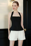 Ava Linen Top (Black)