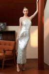 Lumière Pearl Sequin Dress (White)