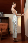 Lumière Pearl Sequin Dress (White)