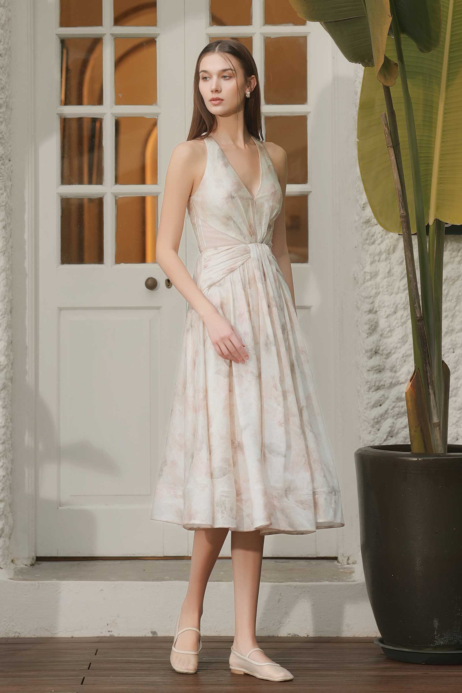 Isaline Linen Dress (Cream)