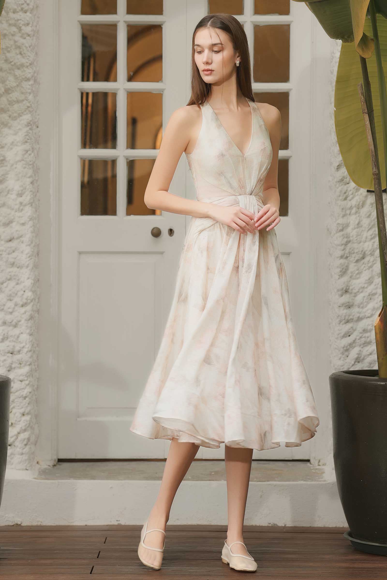 Isaline Linen Dress (Cream)