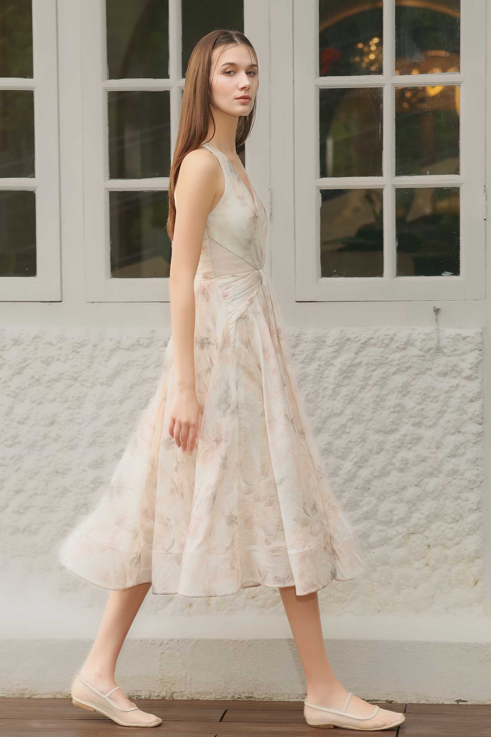 Isaline Linen Dress (Cream)