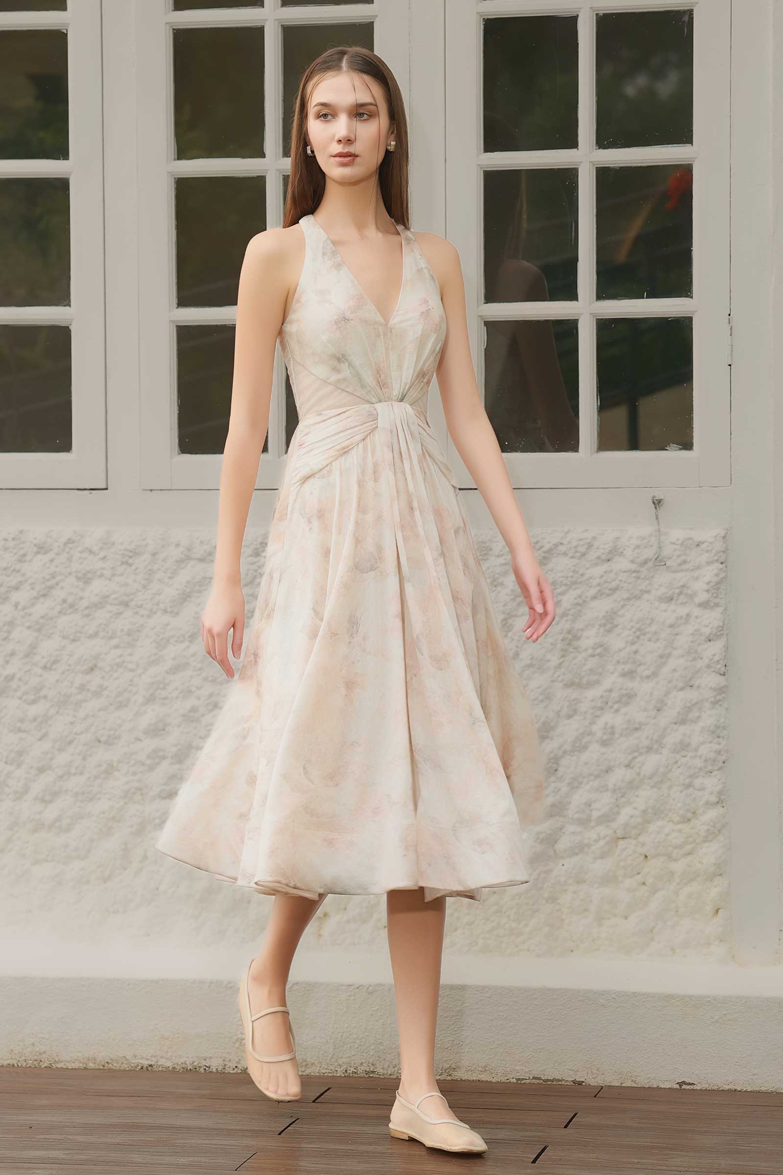 Isaline Linen Dress (Cream)