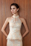 Yu Xi Qipao Top (Peach)