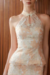 Yu Xi Qipao Top (Peach)