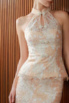 Yu Xi Qipao Top (Peach)