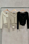 Drenielle Knit Top & Cardi Set (Cream)