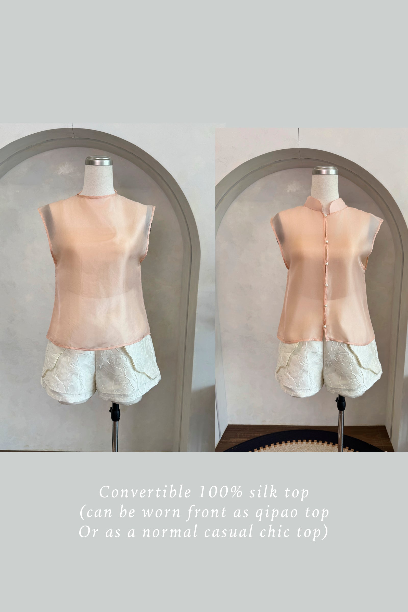 Soralis Silk Qipao Top (Ruby Red)