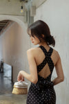Veya Linen Polka Dress (Black)