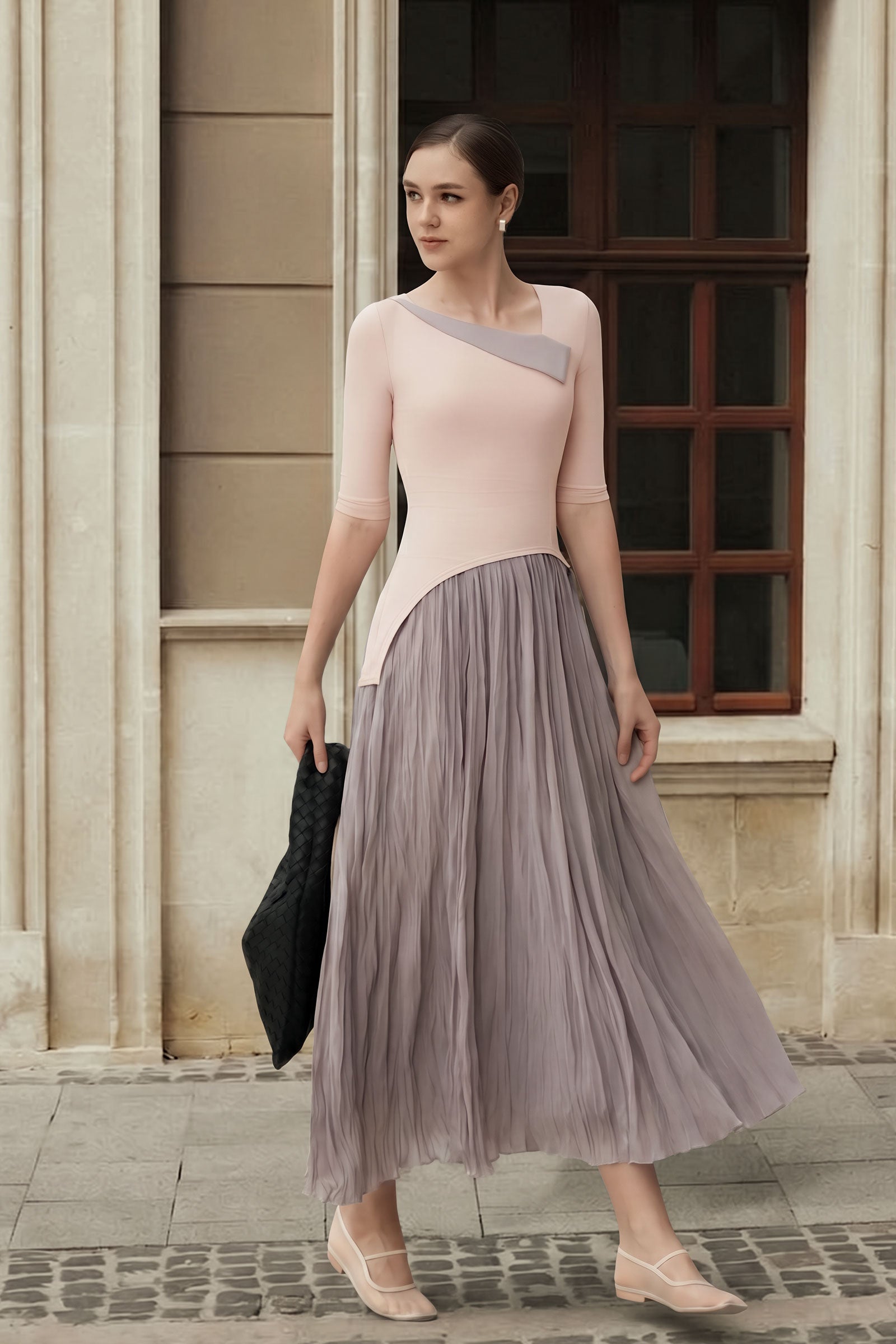 Ellear Dress (Blush+Mauve)