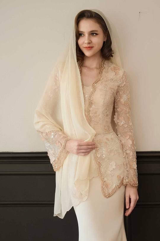 BACKORDER Mahsuri Kebaya Top (Moonlight Gold)