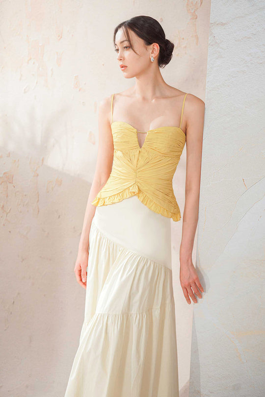 Dazel Poplin Top (Biscotti)